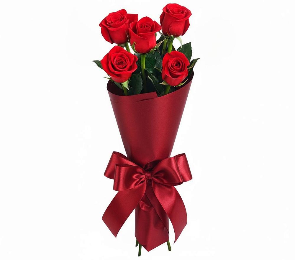 Букет 5 Красных роз Эдлесс Лав в Петровке Республика Крым