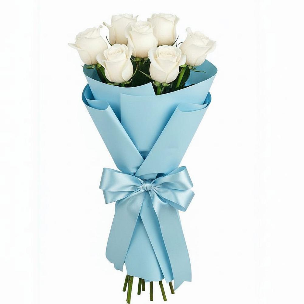 Букет 7 белых роз Проуд в Петровке Республика Крым