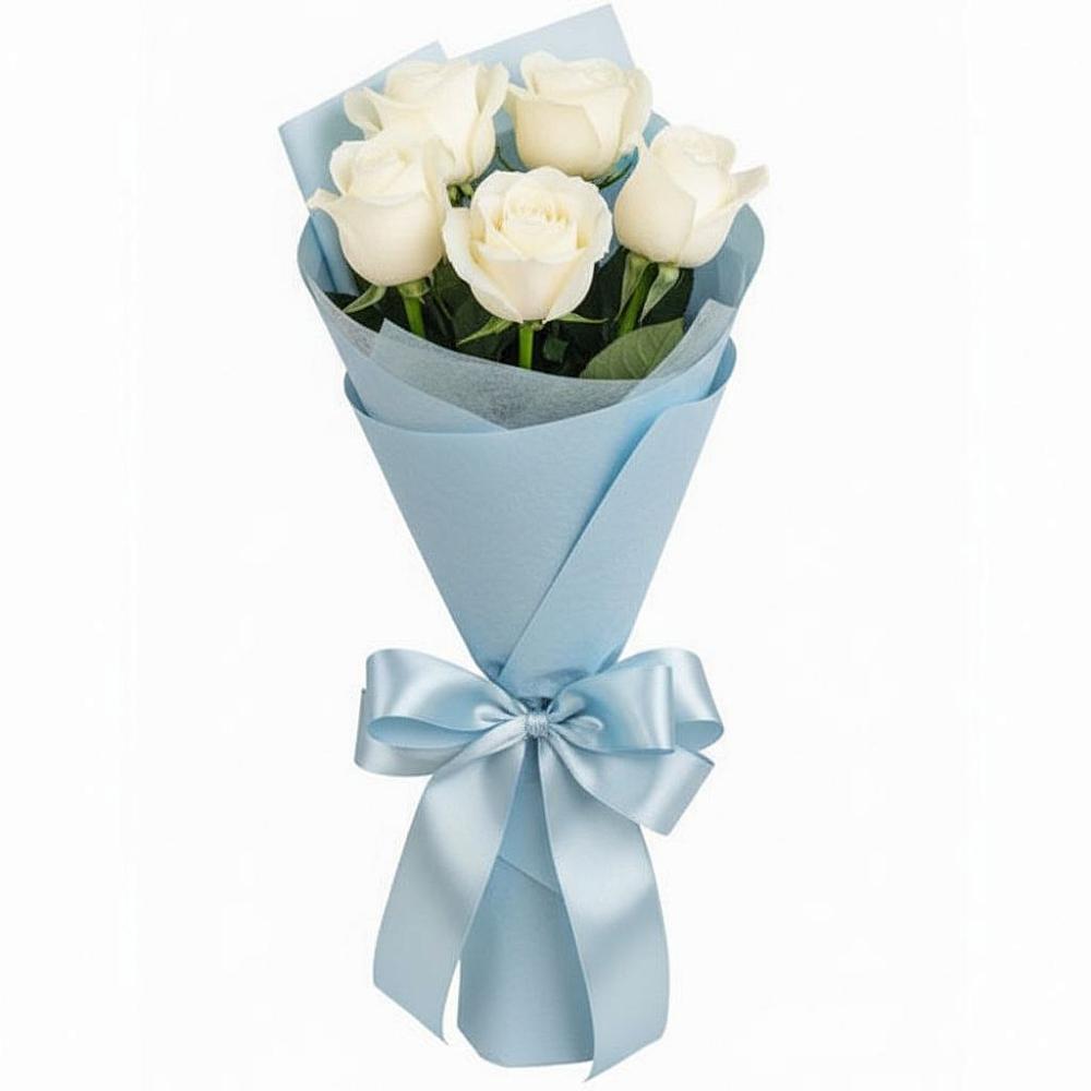 Букет 5 Белых роз Проуд в Петровке Республика Крым