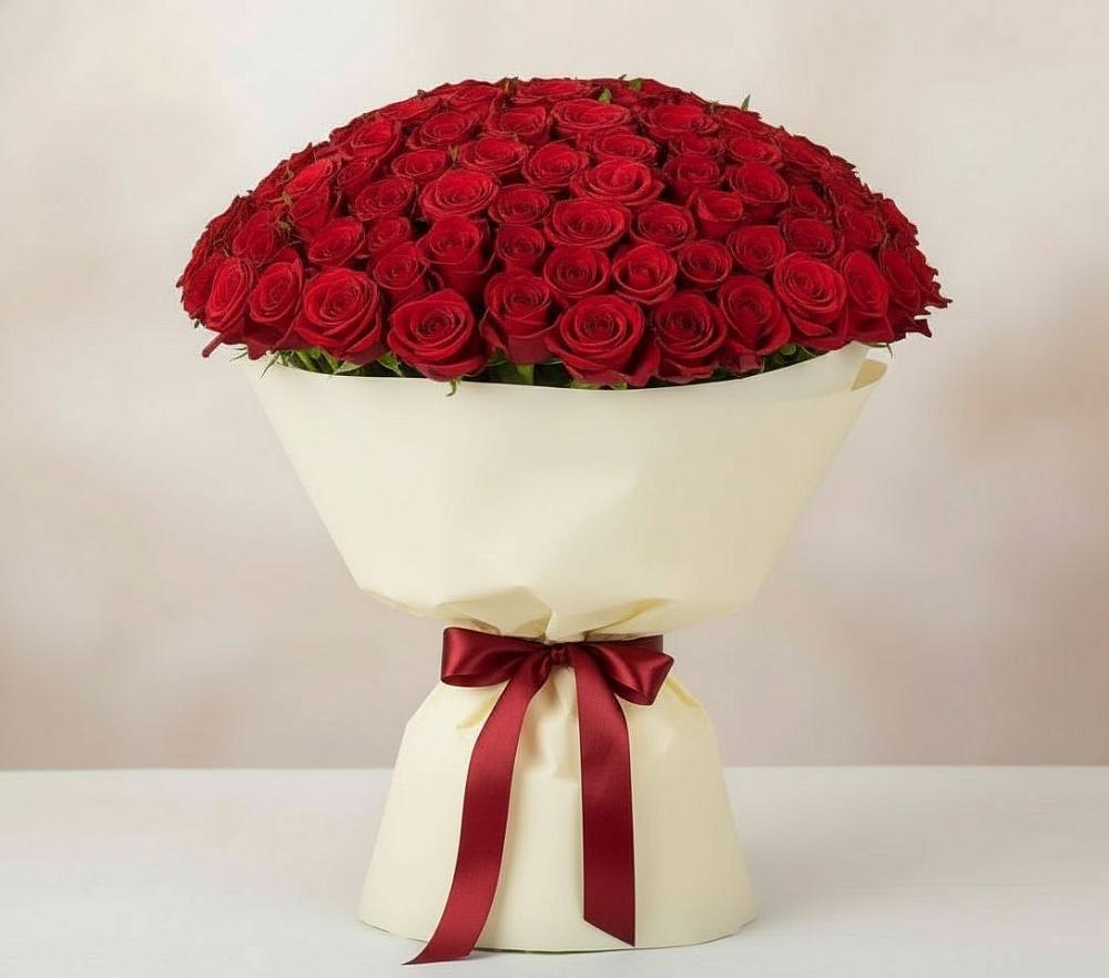 Букет 101 Красная роза Милано в Петровке Республика Крым