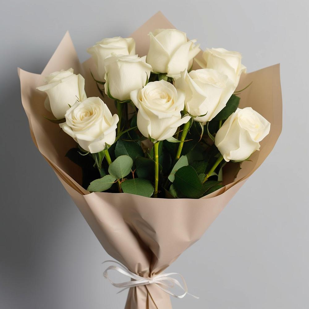 Букет 9 Белых роз Эдлесс Лав в Петровке Республика Крым