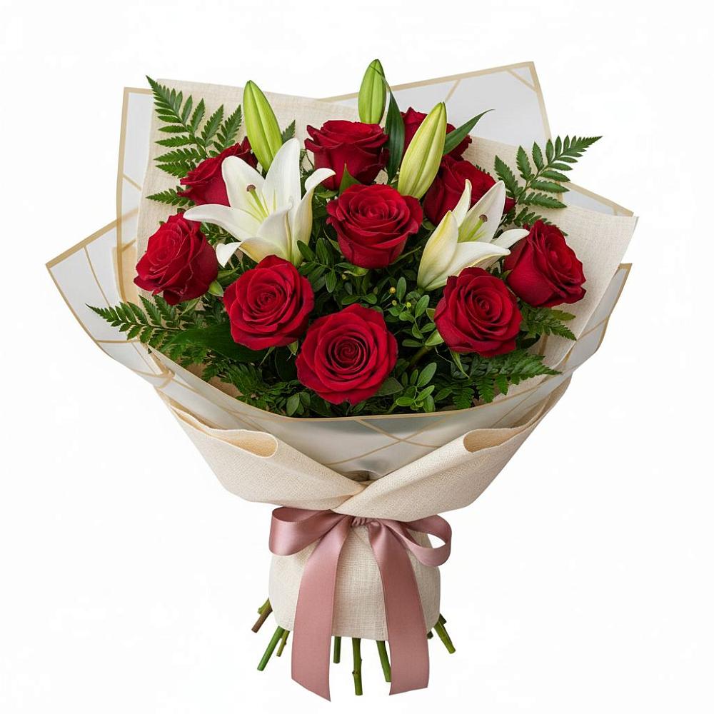 Букет цветов из: Лилии и Розы в Петровке Республика Крым