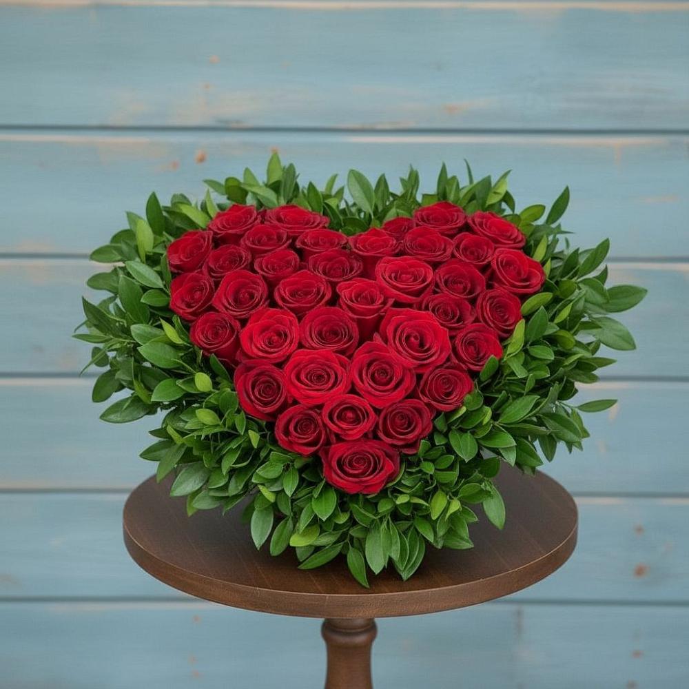 Цветочная композиция из Розы в виде сердца в Петровке Республика Крым