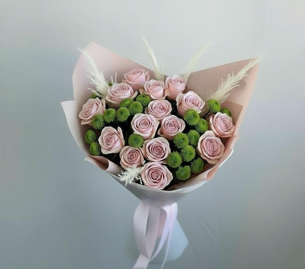 Букет цветов из: Розы и Хризантемы в Петровке Республика Крым