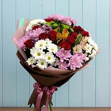 Букет цветов из:  Розы, Хризантемы и Альстромерии в Петровке Республика Крым