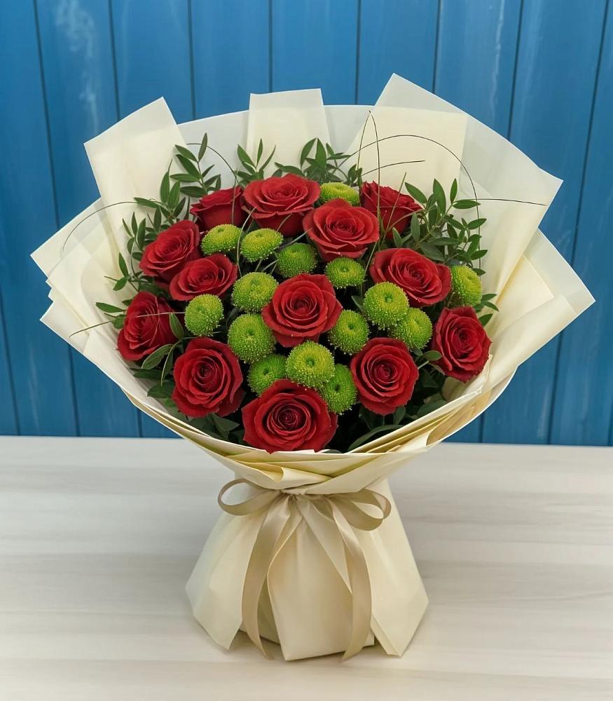 Букет цветов из: Розы и Хризантемы в Петровке Республика Крым