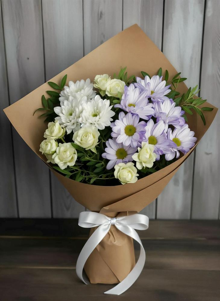 Букет цветов из: Хризантемы и Розы в Петровке Республика Крым